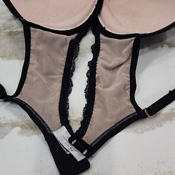 Victoria's Secret Bra Black Lace@ Hook Biolift Demi Uplift Women's 34D - Picture 4 of 7